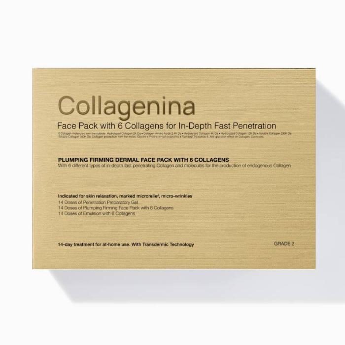 COLLAGENINA sejas maska - komplekts ar 6 veidu kolagēniem, intensitāte 2, 2×30 ml, 1×50 ml