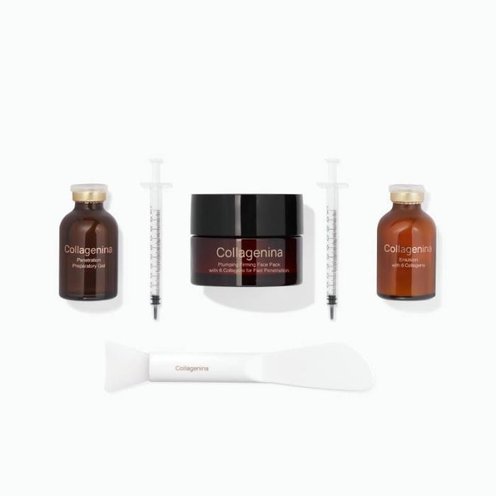 COLLAGENINA sejas maska - komplekts ar 6 veidu kolagēniem, intensitāte 2, 2×30 ml, 1×50 ml