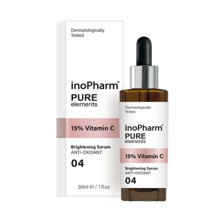 INOPHARM Pure Elements 15% Vitamin C izgaismojošs sejas serums 30ml