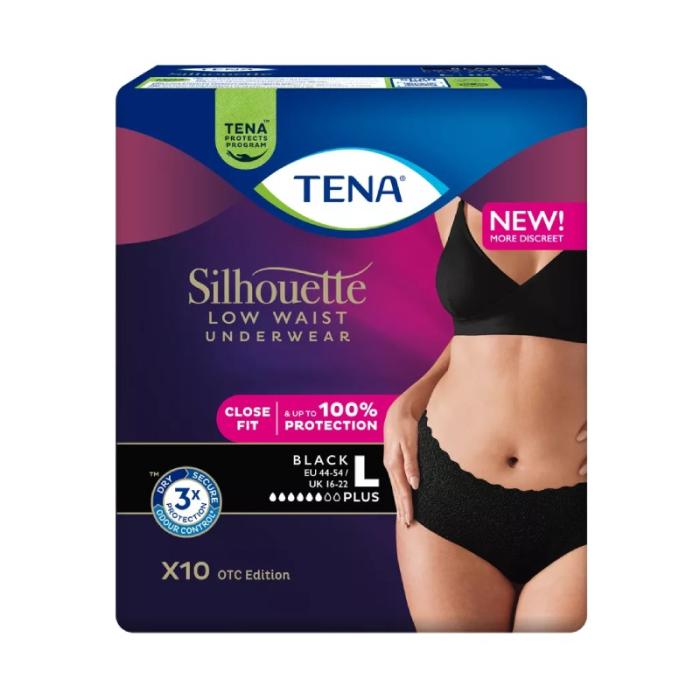 TENA Silhouette higiēniskās biksītes melnas L N10