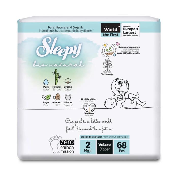 SLEEPY Bio Natural autiņbiksītes Mini (3-6kg) N68