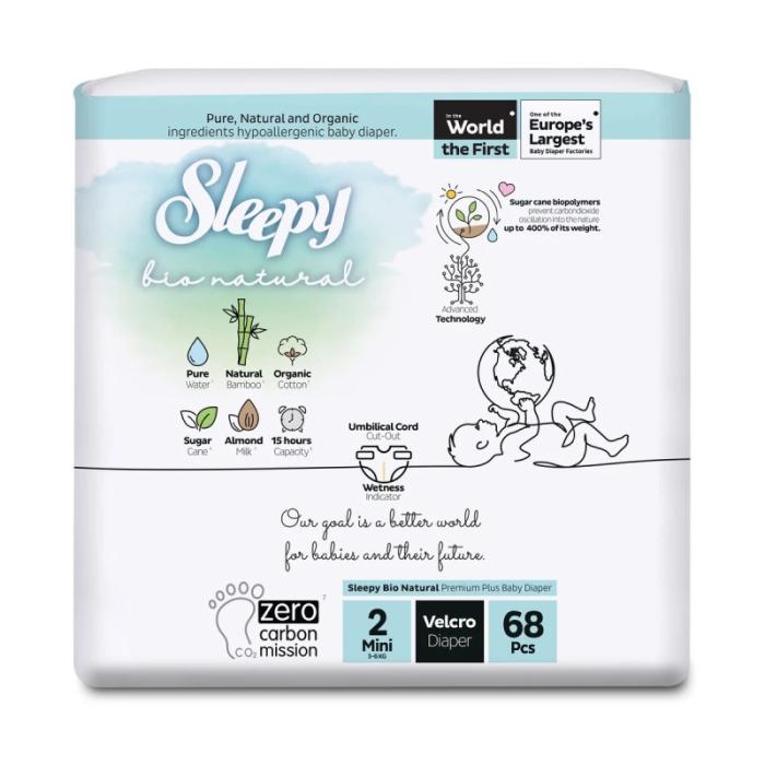 SLEEPY Bio Natural autiņbiksītes Mini (3-6kg) N68