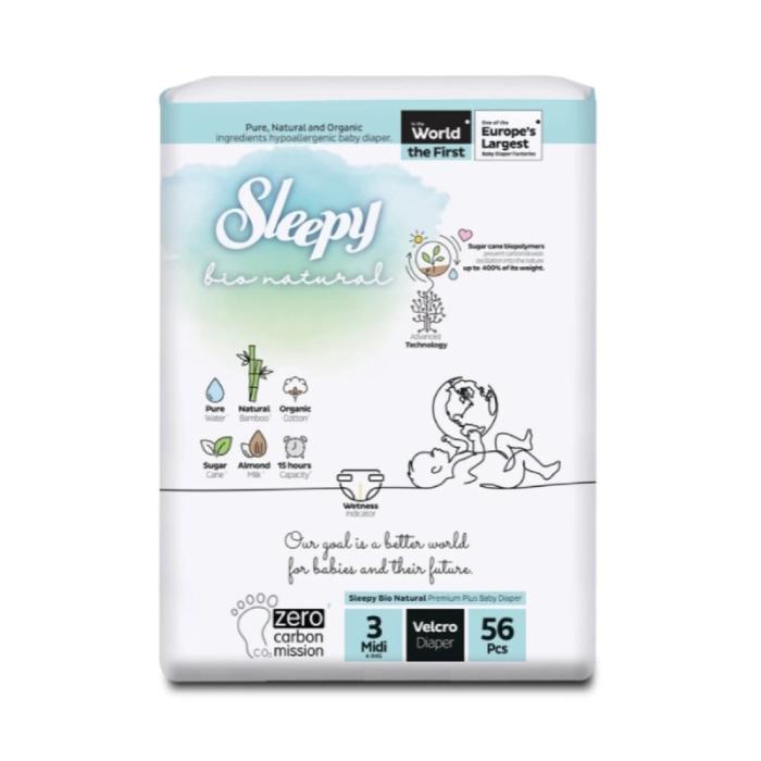 SLEEPY Bio Natural autiņbiksītes Midi (4-9kg) N56