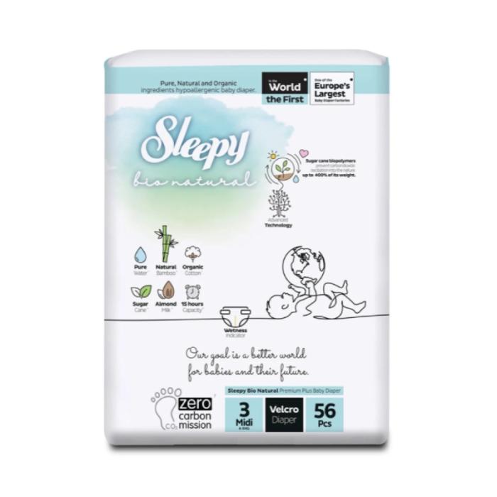 SLEEPY Bio Natural autiņbiksītes Midi (4-9kg) N56