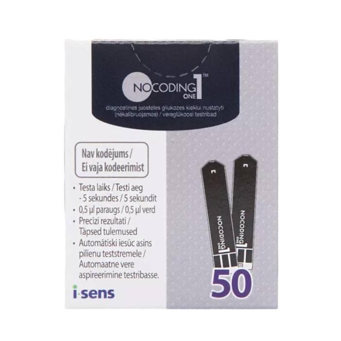 NOCODING 1 Plus glikozes teststrēmeles N50