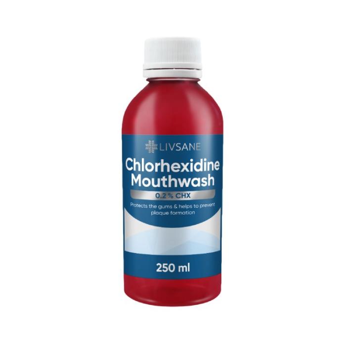 LIVSANE Chlorhexidine mutes skalojamais līdzeklis 0,2% 250ml