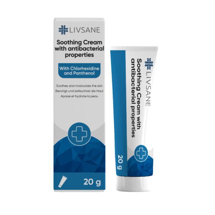 LIVSANE nomierinošs krēms ar antibakteriālām īpašībām 20g