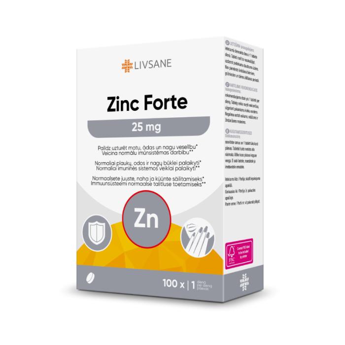 LIVSANE Zinc Forte 25mg tabletes N100