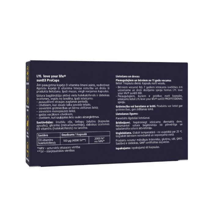 LYL sunD3 ProCaps 4000 SV, kapsulas, N60