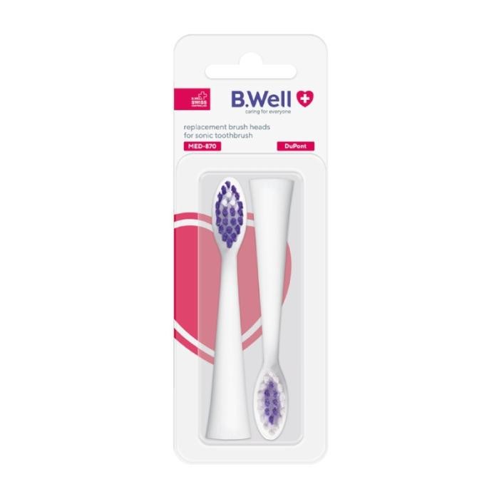 B.WELL MED-870 Elektriskās zobu birstes uzgaļi, balti N2