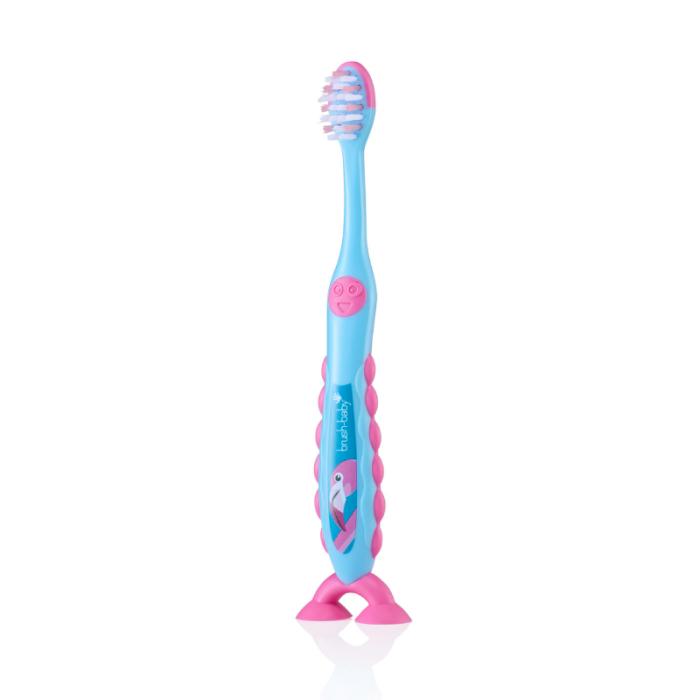BRUSH-BABY Flossbrush Flamingo zobu birste 3-6g. N2