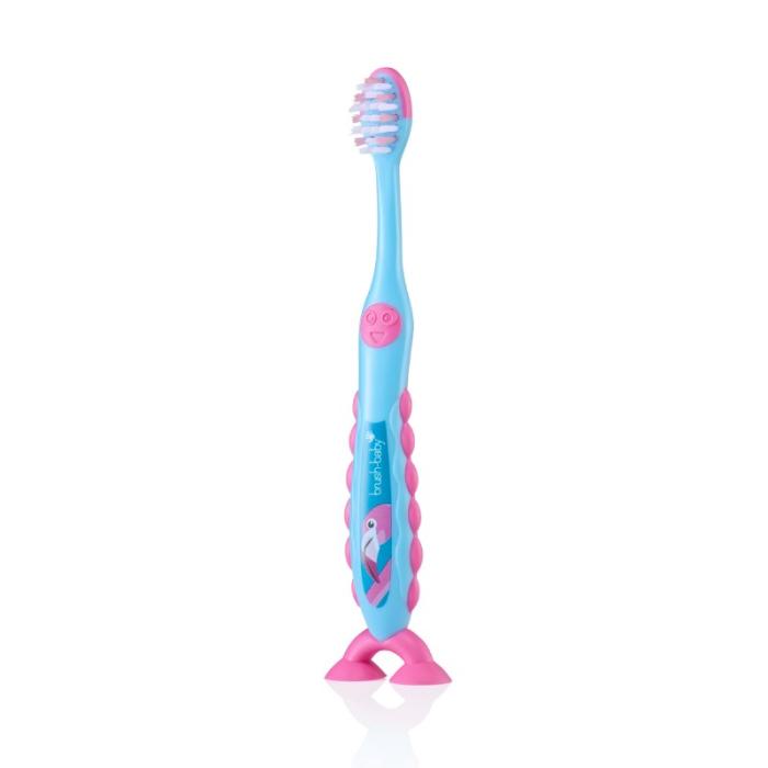 BRUSH-BABY Flossbrush Flamingo zobu birste 3-6g. N2