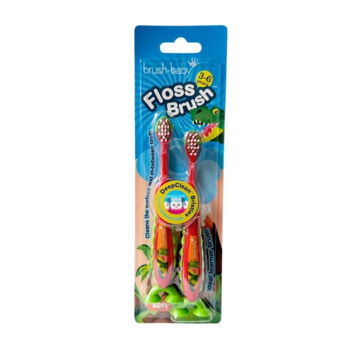 BRUSH-BABY Flossbrush Dinosaur zobu birste 3-6g. N2