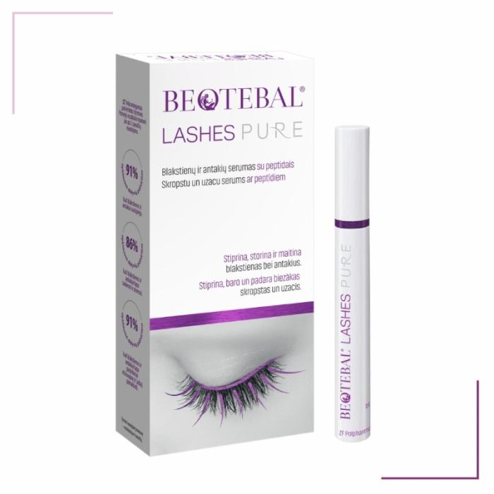 BEOTEBAL Lashes Pure skropstu un uzacu serums ar peptīdiem 3ml