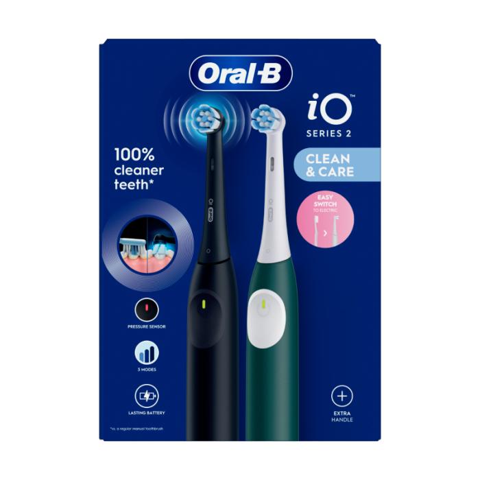 ORAL B iO2 elektriskās zobu birstes komplekts, Black + Green