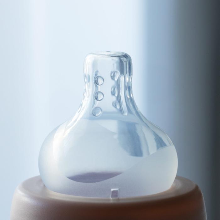 BABOO silikona knupītis pret kolikām, ar 3 vārstu tehnoloģiju, ātras plūsmas, 6+ mēneši N2