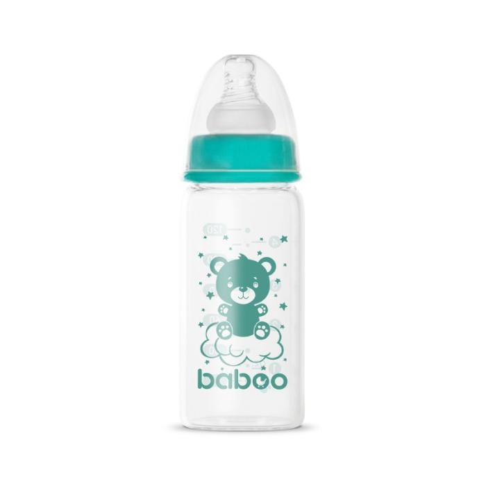 BABOO stikla pretkoliku barošanas pudelīte, šaurs kakliņš, 0+ mēneši 120 ml