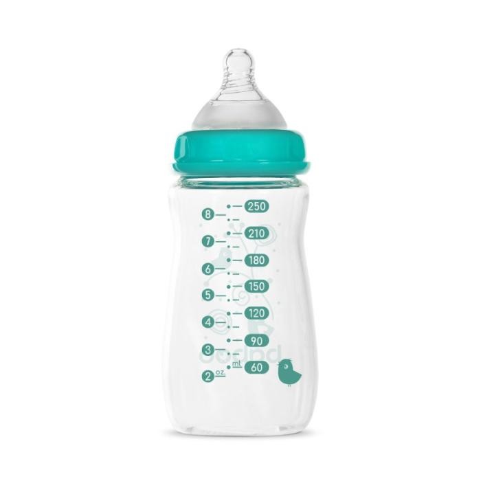 BABOO stikla pretkoliku barošanas pudelīte, plats kakliņš, 3+ mēneši 250 ml
