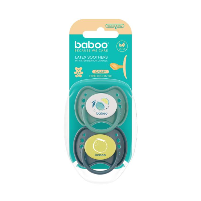BABOO Calmy lateksa ortodontiskais knupītis, Lagoon Fiesta, 6+ mēneši N2