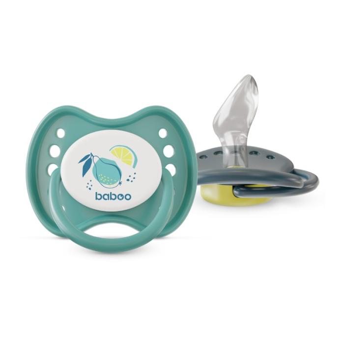 BABOO Calmy silikona ortodontiskais knupītis, Lagoon Fiesta, 6+ mēneši N2