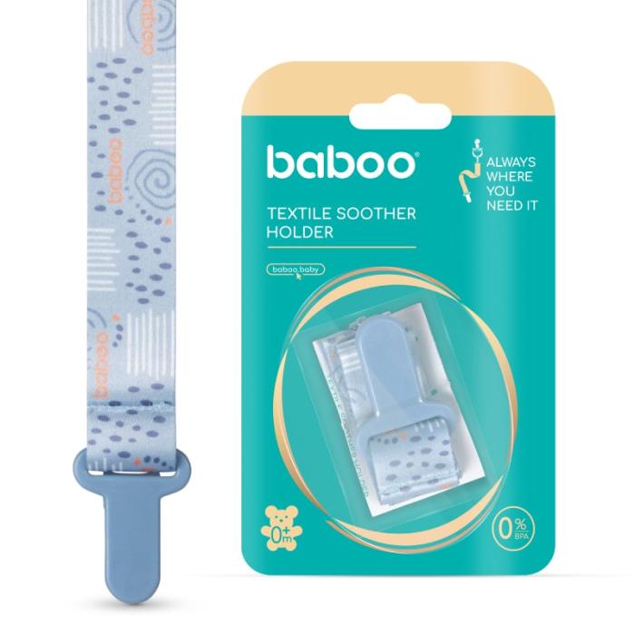 BABOO tekstila knupja turētājs, Blue Haze, 0+ mēneši