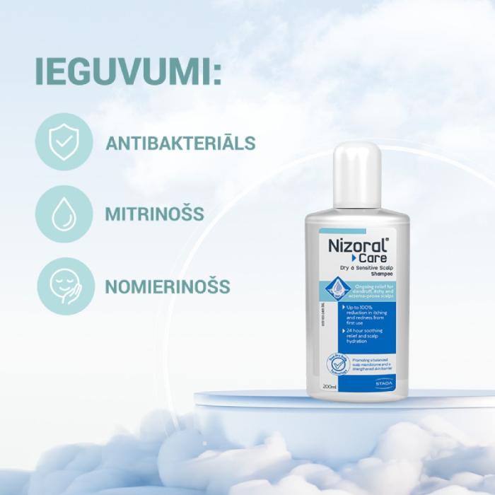 NIZORAL Care Dry&Sensitive Scalp šampūns sausai un jutīgai galvas ādai 200 ml