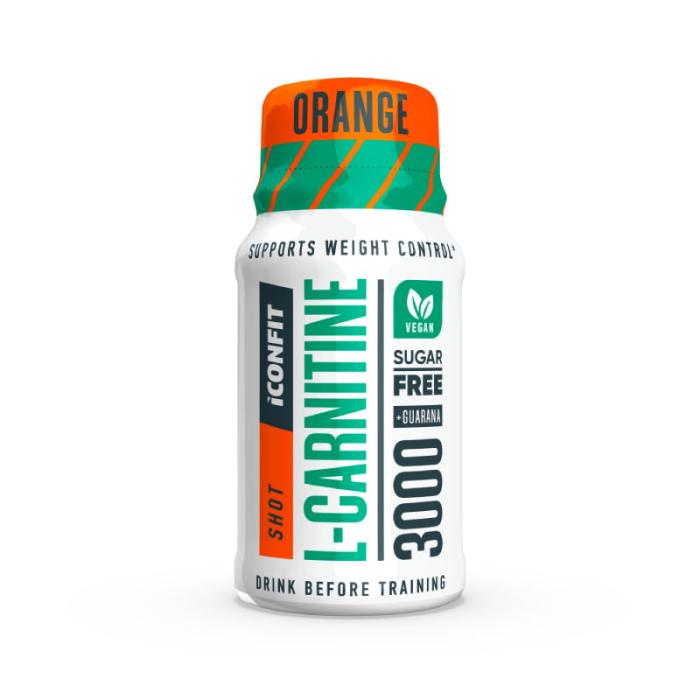 ICONFIT  L-Karnitīns 3000 Shot škidrums, apelsīnu garša 60ml