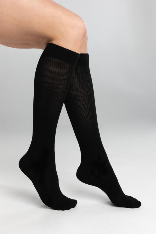 LAUMA MEDICAL Cotton Comfort Medicīniskās kompresijas pusgarās zeķes AD204 melnas,izm.42-44 1.Ccl