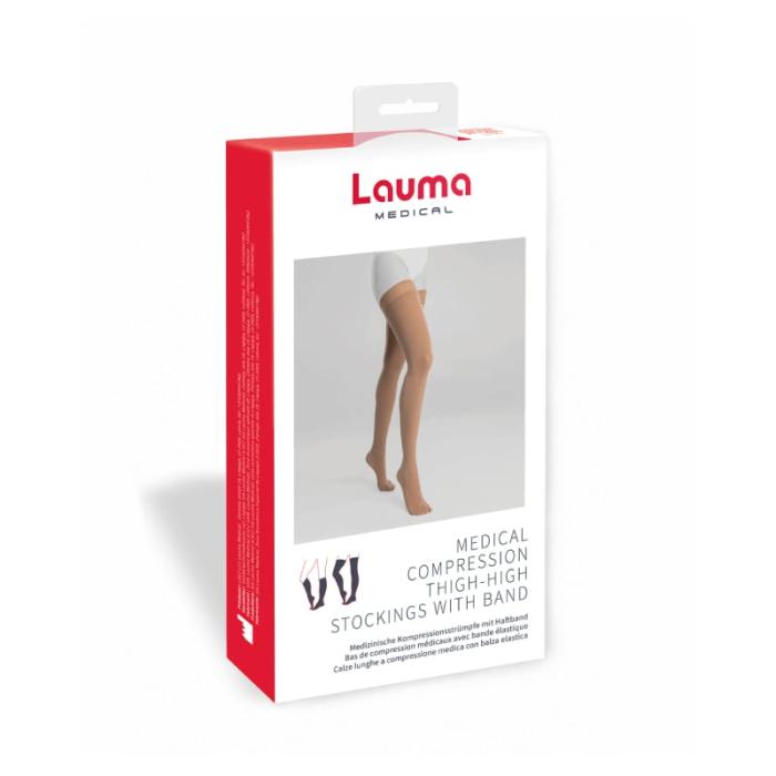 LAUMA MEDICAL Medicīniskās kompresijas garās zeķes ar gumiju un pirkstu daļu AG309 melnas,izm.3K 2.Ccl