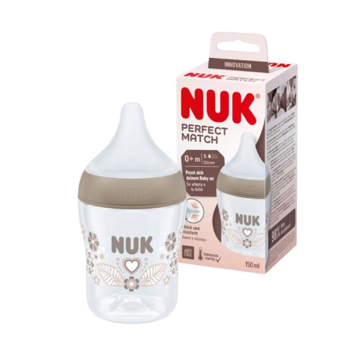 NUK Perfect Match pudele Sirds ar silikona S izmēra knupi 150 ml
