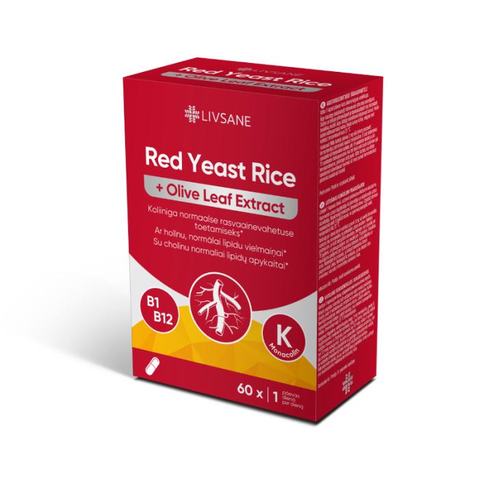 LIVSANE Red Yeast Rice + Olive Leaf Extract kapsulas N60