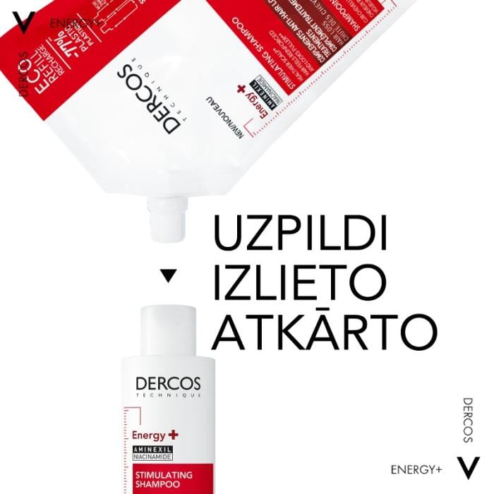 VICHY Dercos Energy+ stiprinošs šampūns Refill 400ml