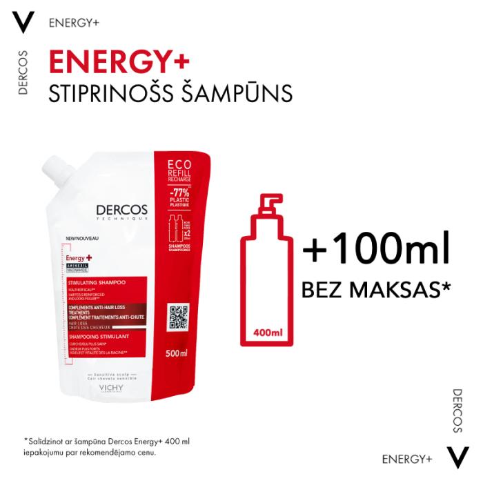 VICHY Dercos Energy+ stiprinošs šampūns Refill 400ml
