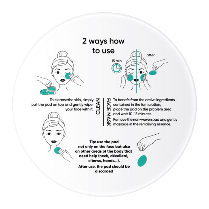 ERNE 2in1 attīrošie spilventiņi ar azelaīnskābi N30