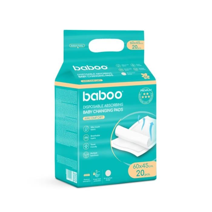 BABOO AirComfort vienreizlietojamie pārtinamie paliktņi 60×45 cm N20
