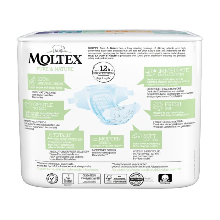 MOLTEX Pure & Nature autiņbiksītes 1 Newborn N22