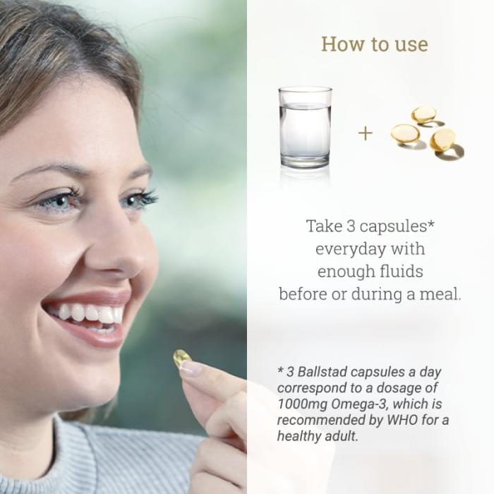 BALLSTAD Omega-3 mīkstās kapsulas (uzpildes iepakojums) N93