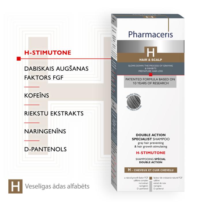 PHARMACERIS H-Stimutone šampūns sirmo matu novēršanai un matu augšanu stimulējošs 250ml