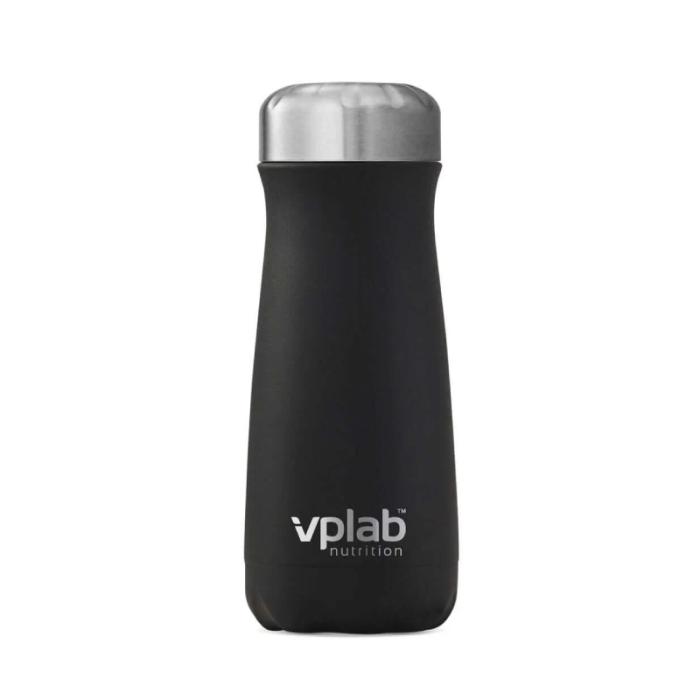 VPLAB metāla ūdens pudele, melna 600 ml
