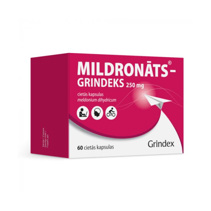 MILDRONĀTS-GRINDEKS 250mg cietās kapsulas N60