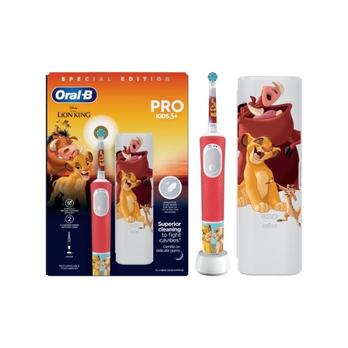 ORAL B Vitality PRO Kids 3+ Lion King elektriskā zobu birste + ceļojumu futrālis N1