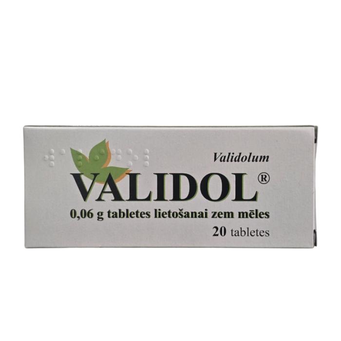 VALIDOL 0,06 g zem mēles lietojamas tabletes N20