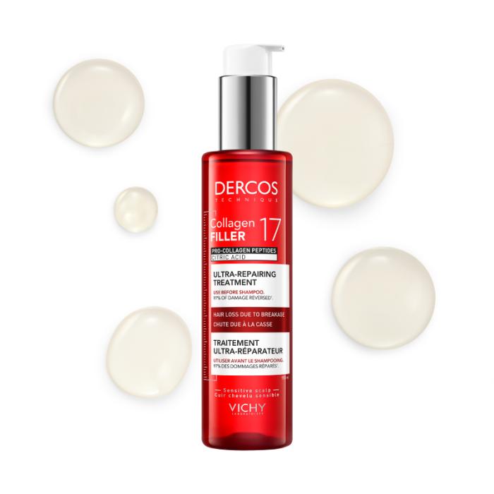 VICHY Dercos Collagen 17 Filler īpaši atjaunojošs līdzeklis lietošanai pirms šampūna 150ml