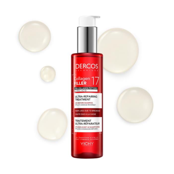 VICHY Dercos Collagen 17 Filler īpaši atjaunojošs līdzeklis lietošanai pirms šampūna 150ml