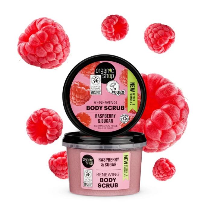 ORGANIC SHOP Raspberry&Sugar ķermeņa skrubis 250ml