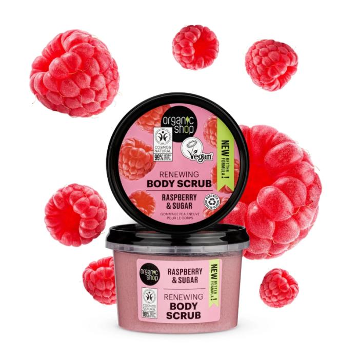 ORGANIC SHOP Raspberry&Sugar ķermeņa skrubis 250ml