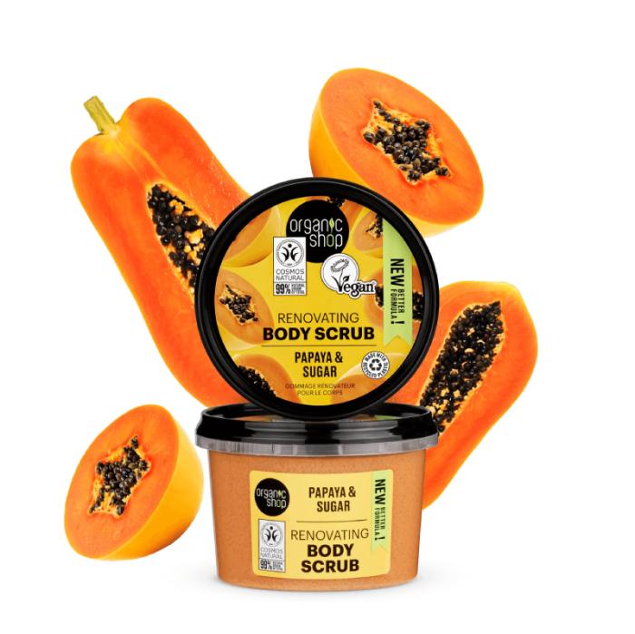 ORGANIC SHOP Papaya&Sugar ķermeņa skrubis 250ml