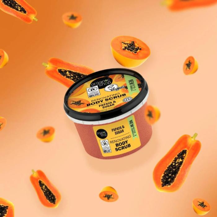 ORGANIC SHOP Papaya&Sugar ķermeņa skrubis 250ml