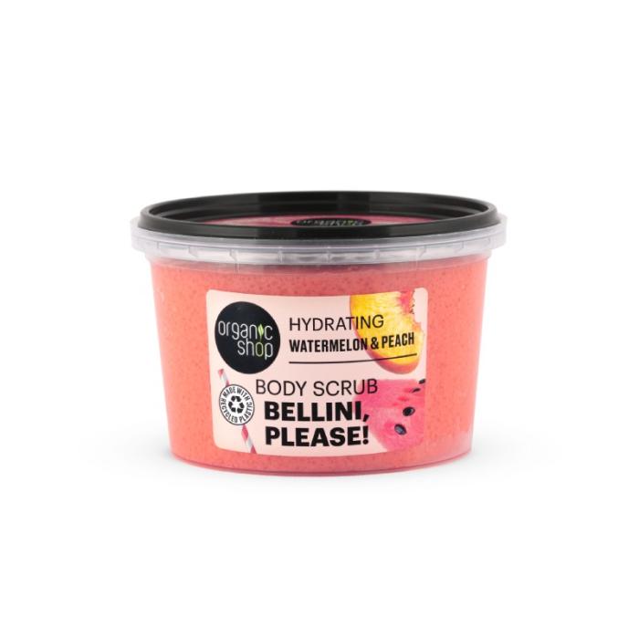 ORGANIC SHOP Bellini, please! Watermelon&Peach ķermeņa skrubis 250ml