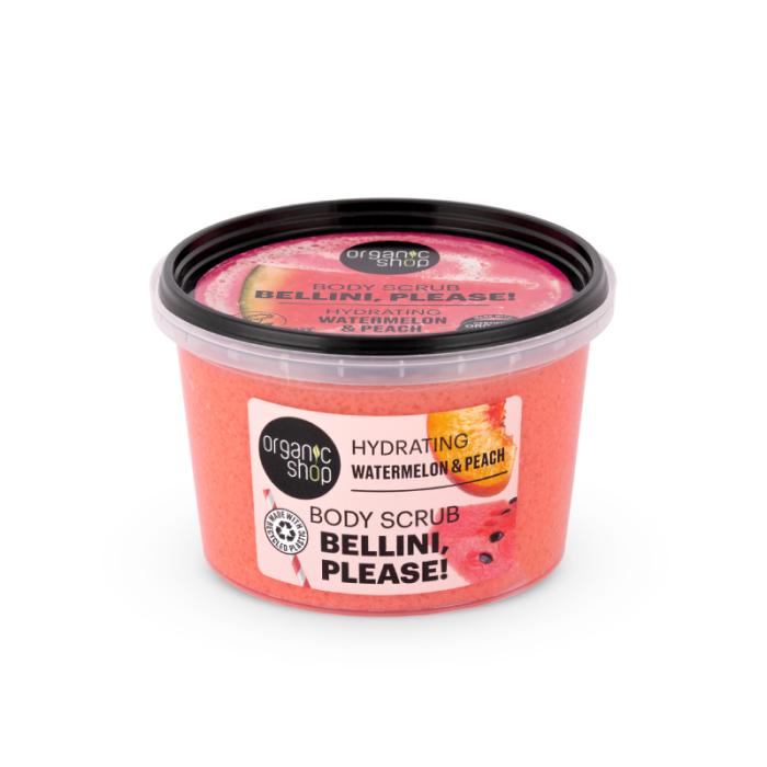 ORGANIC SHOP Bellini, please! Watermelon&Peach ķermeņa skrubis 250ml